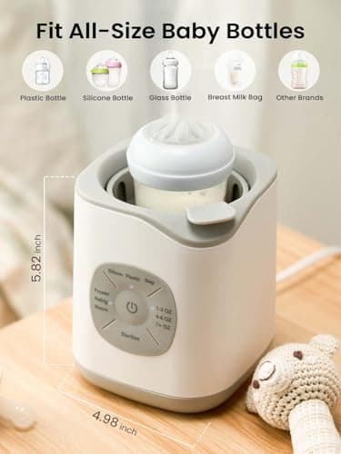 GROWNSY Bottle Warmer, Baby Bottle Warmer Fast for Breastmilk & Formula, Accurate Temperature Control, Milk Warmer for All Bottles with Thaw, Sterilizing, Keep Warm, Heat Food - Image 9