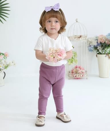 Fullfamous Infant Baby Girl's Pants Clothes Cotton Ribbed 5 Pack Clothing Outfit Leggings,Black/White/Grey Marl/Pink/Purple 12-18 Months - Image 4