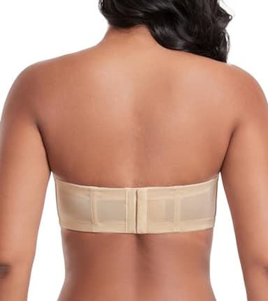 DotVol Women's Multiway Strapless Bra Full Figure Underwire Contour Beauty Back Plus Size Bra(32DDD, Beige) - Image 2