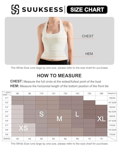 SUUKSESS Women Halter Tank Tops Double Lined Basic Backless Y2K Trendy Going Out Tops (Cream White,S) - Image 7