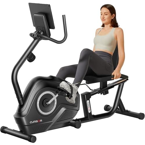 CURSOR FITNESS Recumbent Exercise Bike, Stationary Bikes for Home with Adjustable Seat, 16-Level Magnetic Resistance Recumbent Exercise Bike for Home Gym Cardio Workout Training - Image 1