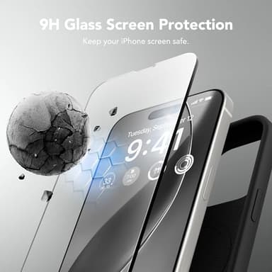 GONEZ Magnetic for iPhone 15 Pro Case, Compatible with MagSafe, [Screen Protector + Camera Lens Protector], Silicone Shockproof Anti-Scratch Protective Phone Case 6.1 inch, Black - Image 5
