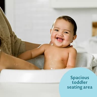 The First Years Rain Shower Baby Bathtub Set - Includes Infant Sling, Soothing Spray Shower Head, Fresh Water Tank and Built in Soft Brush - 3 in 1 Grow with Me Design - Baby Bath Essentials - Image 5