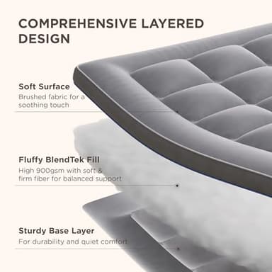 Bedsure Twin Mattress Topper - Pillow Top Mattress Pad Cover with Deep Pocket Fits up to 21 Inches, Plush Soft Bed Topper for Back Pain Relief, Overfilled with Down Alternative Filling, Grey - Image 3