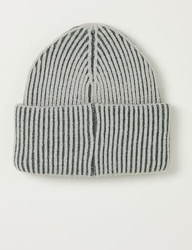 The Drop Women's Bliss Two-Tone Ribbed Beanie, Grey, One Size - Image 2