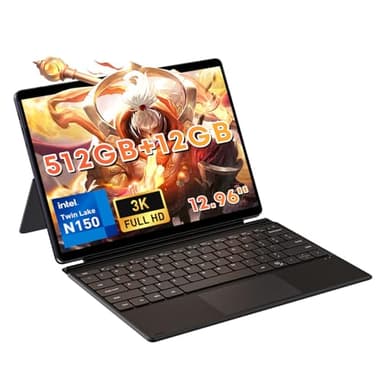 CHUWI Hi10 Max 2 in 1 Windows Tablet 12.96", Intel N150(3.6GHz), 512GB SSD 12GB LPDDR5, Windows 11 Tablet PC with Backlit Keyboard, 3K FHD IPS Touchscreen,WiFi 6, BT 5.2,Dual Camera,HDMI,USB3.2 - Image 1