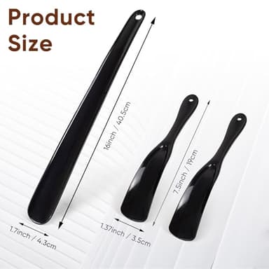 DeFageH Shoe Horn, 3Pcs Premium Plastic Shoe Horns (16 & 7.5 Inch), Shoe Horn Long Handle for Seniors, Men, Women, Durable Shoehorn Shoes Spoon for Home & Travel - Image 2