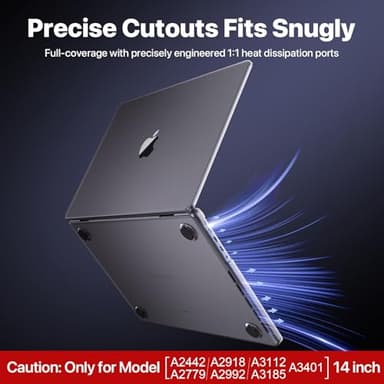 Soonjet for MacBook Pro 14 inch Case | M5 M4 M3 M2 M1 Pro/Max 2025-2021 | 100% Match Official Color | Protective Hard Shell Laptop Cover | Space Gray Clear - Image 8