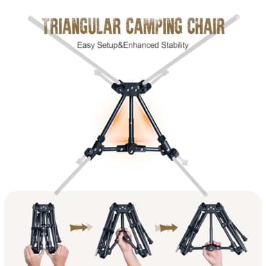 ONETIGRIS Tigerblade Camping Chair, Lightweight Folding Backpacking Hiking Chair, Compact Portable 330 lbs Capacity - Image 5