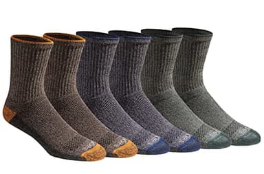 Dickies Men's Dri-Tech Mid-Crew Comfort Length Moisture Control Socks, Available in M-XL (6, 12 Pairs), Comfort Length Tipped (6 Pairs), Large - Image 1