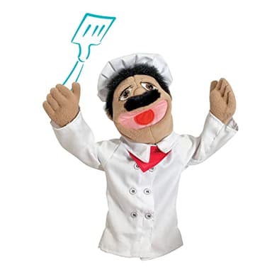 Melissa & Doug Chef Puppet (Al Dente) with Detachable Wooden Rod Pretend Play Chef Puppet Pepe - Image 9
