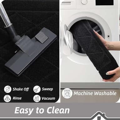 BEQHAUSE Dirt Trapper Door Mat 24" x 36", Doormat Non-Slip Entryway Rugs Washable, Dog Door Mat Stain Resistant and Absorbent Welcome Floor Mat for Front Back Door, Muddy Wet Shoes & Paws, Black - Image 6