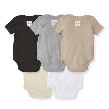 Burt's Bees Baby Organic Cotton Bodysuits – Baby Boy & Girl Short and Long Sleeve One-Pieces, 5-Pack - Image 2