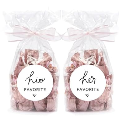 60pcs Her Favorite+60pcs His Favorite Wedding Candy Favor Stickers - Candy Bag Seals Wedding Stickers Bridal Shower Favor Treat Bag Stickers - Image 3