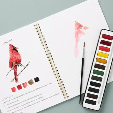 Emily Lex Watercolor Workbook, Easy Nature Scenes for Beginners, Optional 12 Colors Watercolor Set, Perfect for Kids, Adults, and Teens, Art Supplies for Creative Exploration (Garden) - Image 3