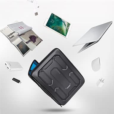 DOMISO 15.6 inch Laptop Sleeve with Handle Shockproof Computer Bag Waterproof EVA Protective Carrying Case for 15.6" Lenovo Yoga 720 IdeaPad 310 320 ThinkPad T570/Dell Inspiron 15/HP Envy 15, Black - Image 6