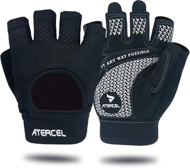 ATERCEL Weight Lifting Gloves Full Palm Protection, Workout Gloves for Gym, Cycling, Exercise, Breathable, Super Lightweight for Men and Women(Black, S) - Image 1