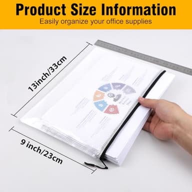 24pcs Large Mesh Zipper Pouch File Bags YOPCDJ Reusable Zippered Pouches for Organizing Classroom, Board Game Storage, Puzzle Bags Black - Image 2