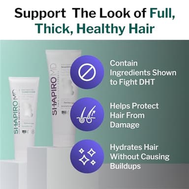 Shapiro MD Hair Growth Experts Hair Loss Shampoo and Conditioner, DHT Fighting Vegan Formula for Thinning Hair Developed by Dermatologists, Experience Healthier, Fuller & Thicker Looking Hair - Image 3