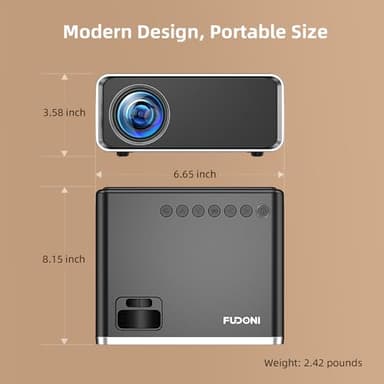 FUDONI Projector with WiFi and Bluetooth 4K Supported, Upgraded Outdoor Movie Projectors Native 1080P FHD, Video Proyector for Home Theater, Compatible w/HDMI/USB/iOS/Android/Windows/TV Stick - Image 9