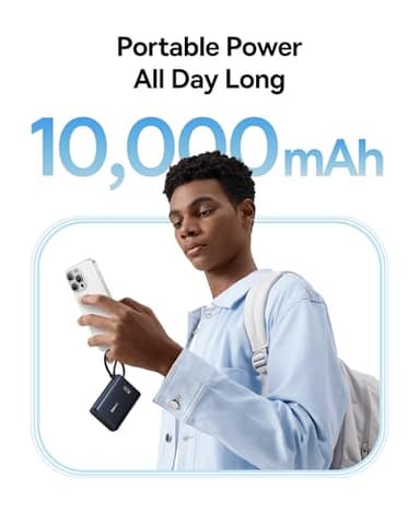 Baseus Power Bank, Picogo 10000mAh 45W 3-Output Portable Charger with Built-in USB-C Cable, PPS/PD QC Fast Charging External Battery Pack for iPhone 17/16/15/14/13, Samsung S25/S24, MacBook Pro, iPad - Image 5