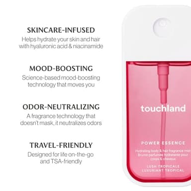 Touchland Power Essence Hydrating Body & Hair Fragrance, Lush Tropicale, 2 FL. OZ. Travel Size Body Mist - Image 5