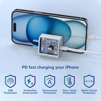 USB C Charger Block Dirsir for Apple Watch Series iPhone 17 16 15 Cube, iPad Chargers Box, iWatch Charge Brick, 20W Power Adapter Type C Fast Charging Plug 1-Pack White - Image 5