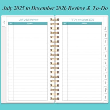 2025-2026 Monthly Planner - October 2025 - December 2026, Two Pages Per Month, 18 Monthly Calendar/Planner with Tabs, Strong Twin-Wire Binding, Inner Pocket, 3.75" x 6.5", Teal Flower - Image 4