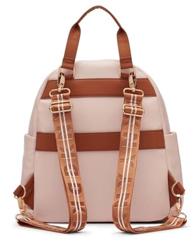 DKNY Solid Softside Backpack with Adjustable Straps, Rosewater, 14" - Image 3