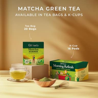 Gya Tea Co Matcha Green Tea Bags (20 Bags) - High Caffeine Smooth Tea with Fresh & Silky for Morning Refresh & Digestive Health - Image 6