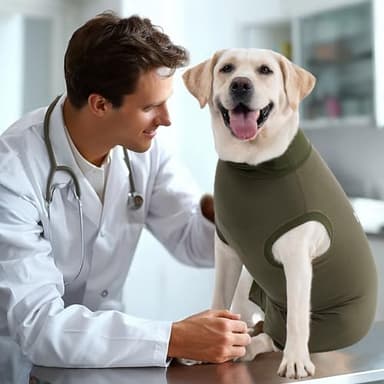 Avont Dog Recovery Suit, Surgery Shirt for Female Spay Male Neuter Skin Conditions, Surgical Onesie Bodysuit Prevent Licking Dog E Collar Cone Alternative -ArmyGreen (2XL) - Image 2