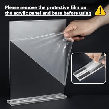 MaxGear Acrylic Sign Holder 8.5x11 Inches 2 Pack, Double Sided Clear Display Stand Table Top Paper Holder, Vertical Menu Flyer Stand, Plastic Frame for Stores, Restaurants, Hotels, Office - Image 2