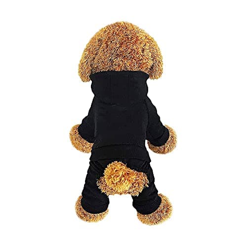 Dog Hoodie, Pet Jumpsuit Fleece Sweatshirt with Buttons, Dog Clothes, Dog Cold Weather Coats, Dog Pajamas, Winter Warm Cotton Puppy Hoodie 4 Legs Dog Clothes for Small Medium Large Dogs Cats Boy Girl - Image 1