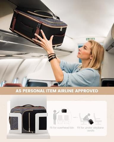 LOVEVOOK Travel Backpack Carry on Flight Approved 40L,Waterproof TSA Travel Essentials Personal Item Backpack for Women Men,Large Carry on Luggage Suitcase Travel Bag for Airplane with 3 Packing Cubes - Image 2