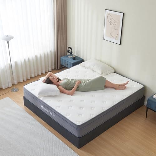 Gojef Full Size Mattress, 12 Inch Hybrid Memory Foam Mattress in a Box with Independent Spring, Soft and Pressure Relief, CertiPUR-US Certified - Image 1