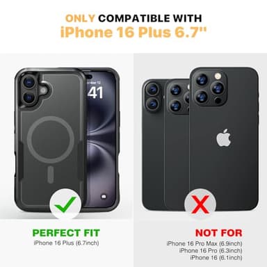 Diaclara Magnetic for iPhone 16 Plus Case, [with Privacy Screen Protector] [Anti Spy] [Military Grade Drop Protection] Heavy Duty Full-Body Shockproof Phone Case, Magnetic Black - Image 6
