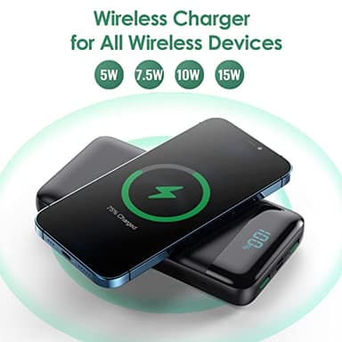 Wireless Portable Charger 30,800mAh 15W Wireless Charging 25W PD QC4.0 Fast Charging Smart LCD Display USB-C Power Bank, 4 Output External Battery Pack Compatible with iPhone 16/15/14/13, Samsung etc - Image 6