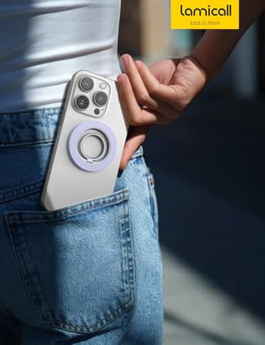Magnetic Phone Ring Holder for Mag Safe - Lamicall Magnetic Finger Phone Ring Stand Holder, Magnet Ring Grip, Compatible with iPhone 14 Plus 13 12, Pro, Pro Max, Mini, Mag Safe Accessories, Violet - Image 7