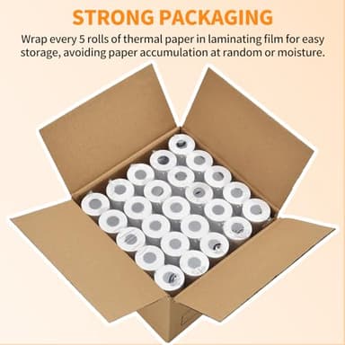 PAPRMA 2 1/4'' x 50' Receipt Paper Rolls POS Thermal Paper Cash Register Paper Rolls for Credit Card Machine(200 Rolls) - Image 5