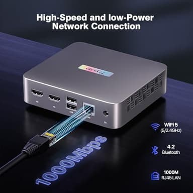 Trycoo Mini PC Computers 13th Twin Lake N150 (Turbo 3.6GHz), 16GB DDR4 512GB SSD, WI6 Desktop Mini Computer with Type-C, Dual HDMI, RJ45 LAN Ethernet, 4K Triple Display, WiFi5, BT4.2 - Image 7