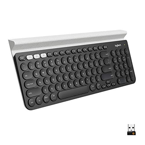 Logitech K780 Multi-Device Wireless Keyboard for Computer, Phone and Tablet – FLOW Cross-Computer Control Compatible - Speckles, White - Image 1