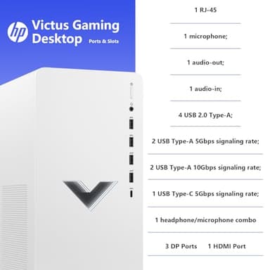 HP Victus Pro 15L RTX 4060 Tower Gaming Desktop, Intel i5-14400F (Beats Intel i7-13650HX), NVIDIA GeForce RTX 4060, 32GB RAM, 1TB SSD, Wi-Fi 6, Win11 Pro, Machenike Mechanical Gaming Keyboard Bundle - Image 4
