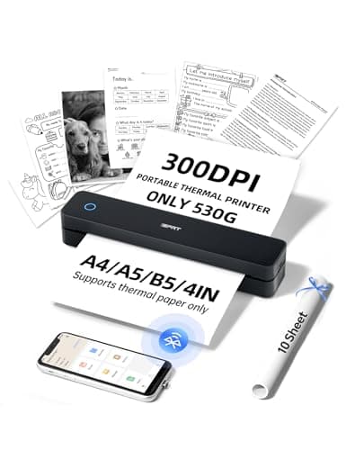 iDPRT MT610 Pro Portable Thermal Printer, 300DPI HD Mobile-Travel-Printers, Inkless-Wireless-Small-Printer for Home Use, Office, Vehicles, Bluetooth Printers Supports 8.5" x 11" US Letter&A4&A5 Size - Image 1