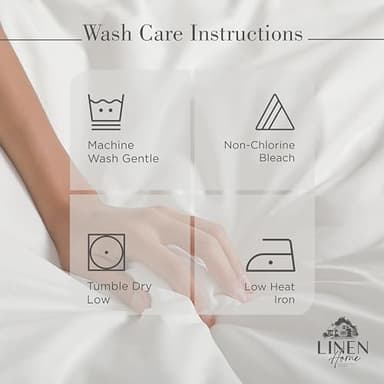 Linen Home 100% Cotton Percale Sheets King Size, White, Deep Pocket, 4 Pieces Set - 1 Flat, 1 Deep Pocket Fitted Sheet and 2 Pillowcases, Crisp Cool and Strong Bed Linen - Image 5