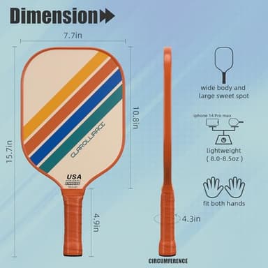 Pickleball Paddles Set of 2 Pickleball Rackets,USAPA Approved Pickleball Set of 2 Pickle Ball Paddles,Fiberglass Surface & PP Honeycomb Core,Breathable Handle,4 Indoor & Outdoor Balls,1 Duffel Bag - Image 4