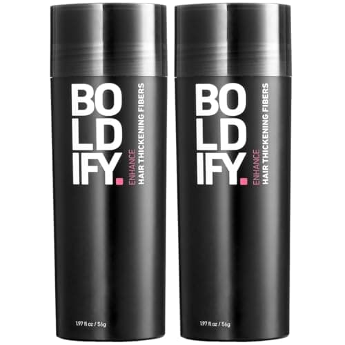 BOLDIFY Hair Fibers (2 x 56g) - Fill In Thinning and Fine Hair for an Instantly Fuller, Thicker Look - 14 Shades for Women & Men - Black - Image 1