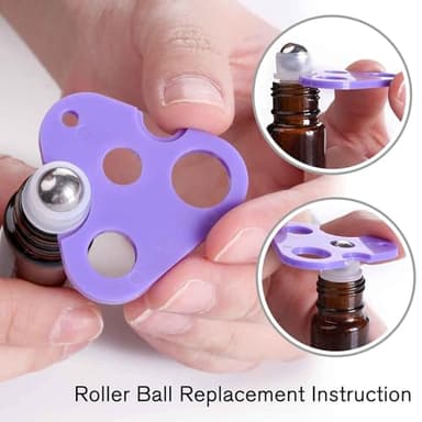 PrettyCare 4 Pack, 10 ml Essential Oil Roller Bottles with Stainless Steel Roller Ball - Refillable Leak-proof Empty Thick Amber Glass Roll on Bottles with Metal Caps for Travel, Perfume - Image 5