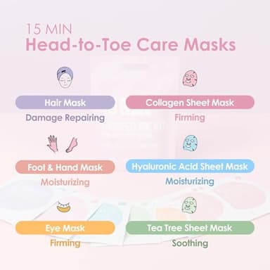 15 Min Pamper Me Kit by Naisture – Korean Spa and Skincare Kit for Women with Hair Mask, Hand and Foot Masks, Eye Mask, and Face Masks - Image 2