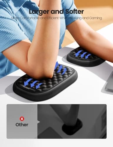 【Upgraded Larger and Thicker】Vaydeer Elbow Rest Pad 1pc, Desk Wrist Rest Memory Foam Armrest, Ergonomic Mouse Cushion Support, Wrist Pain Relief for Computer Laptop Working Typing Gaming Office Gadget - Image 2