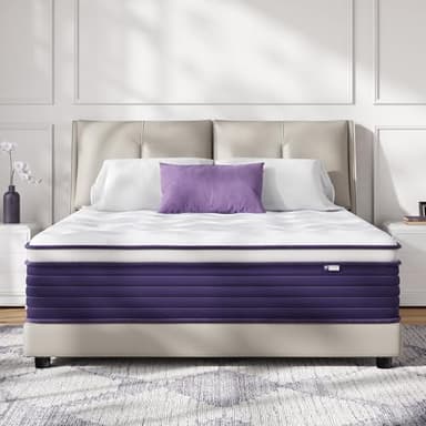 King Mattress, 12 Inch Hybrid Mattress in a Box with Handles, Lavender Gel Memory Foam Bed Pad, Pocket Springs for Motion Isolation & Edge Support, 365 Night Trial, Fiberglass-Free, CertiPUR-US - Image 9